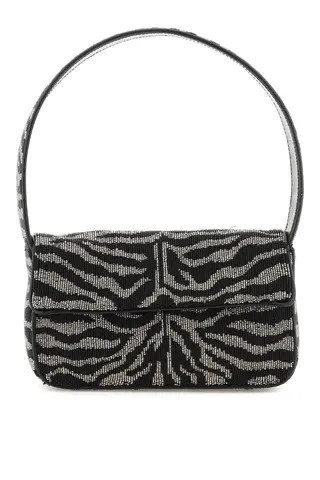 STAUD 'BLACK WHITE' TOMMY BEADED SHOULDER BAG | Residenza725 US