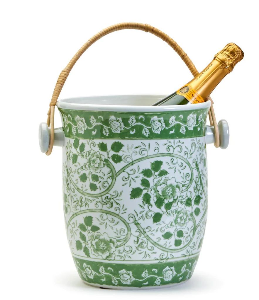 Green and White Porcelain Ice Bucket | Paloma & Co.