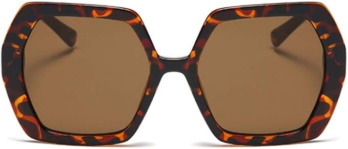 Freckles Mark Retro Oversized Hexagon Sunglasses for Women Irregular Trendy 60s Vintage Polygon S... | Amazon (US)