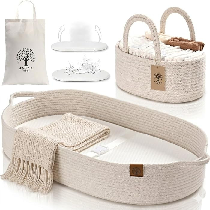 Baby Changing Basket Includes Diaper Caddy - Soft & Waterproof Dual-Cover, Portable, Changing Pad... | Amazon (US)