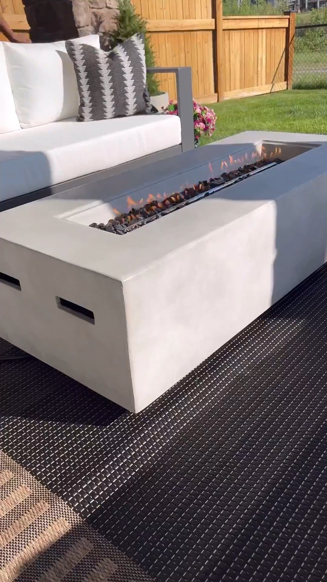 Elevate your outdoor patio with modern fire pit. Color is natural concrete and comes in gorgeous white stone and charcoal color options. 🤎

#LTKHome #LTKSaleAlert #LTKStyleTip
