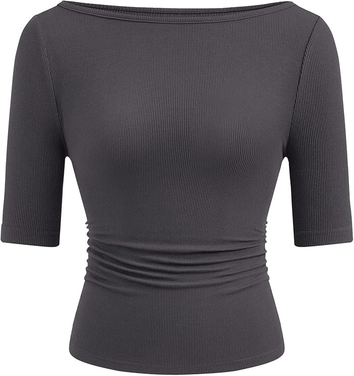 PRETTYGARDEN Womens Boat Neck Basic Short Sleeve Tops | Amazon (US)