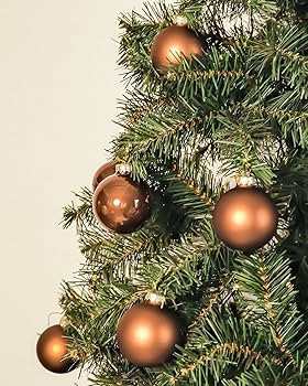 WDS WONDROUS Brown Glass Christmas Ball Ornaments, 2.36” Hanging Bulbs Ornaments for Christmas ... | Amazon (US)