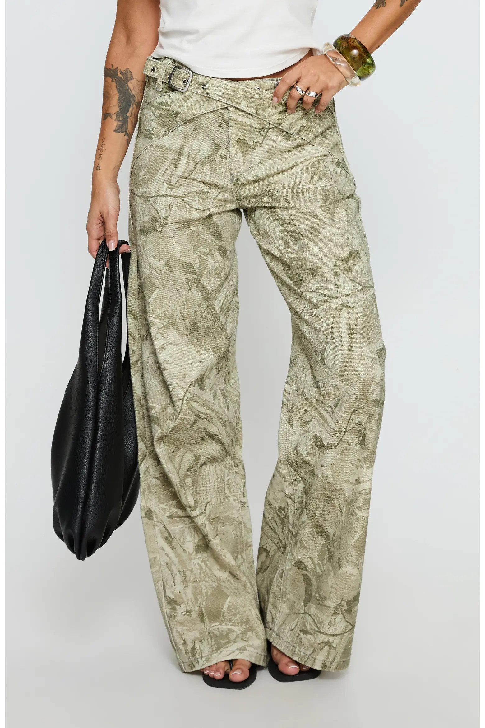Princess Polly McKinley Mid Rise Wide Leg Camo Jeans (Women) | Nordstrom | Nordstrom