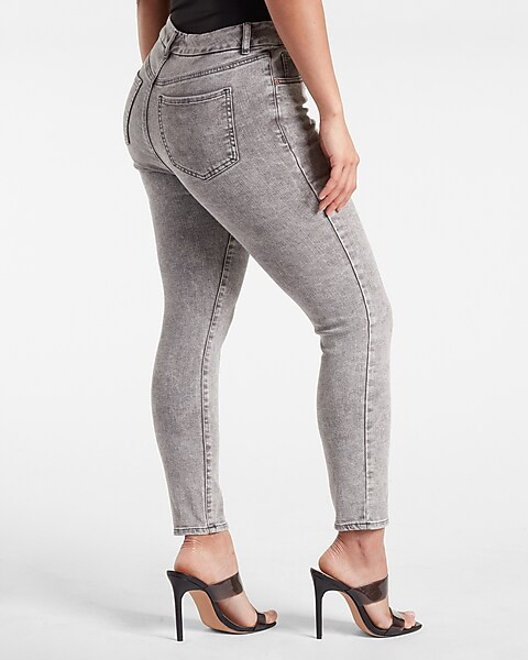 High Waisted FlexX Faded Black Skinny Jeans | Express