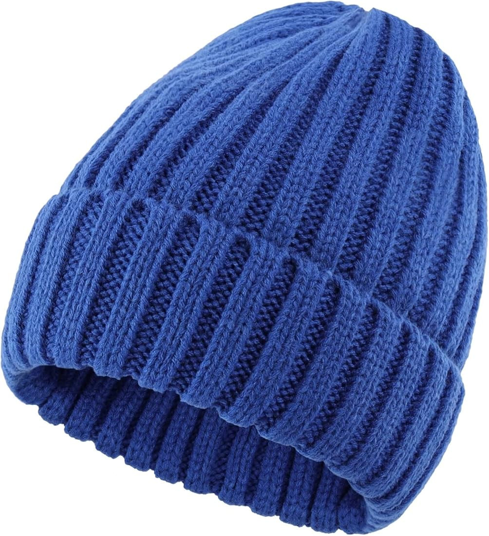 Connectyle Womens Knit Cuffed Beanie Hat Stretch Ribbed Acrylic Winter Ski Cap | Amazon (US)