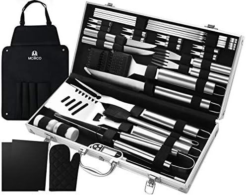 M MCIRCO 32PCS BBQ Grill Tools Set,Stainless Steel Grilling Accessories with Case, Storage Apron,... | Amazon (US)