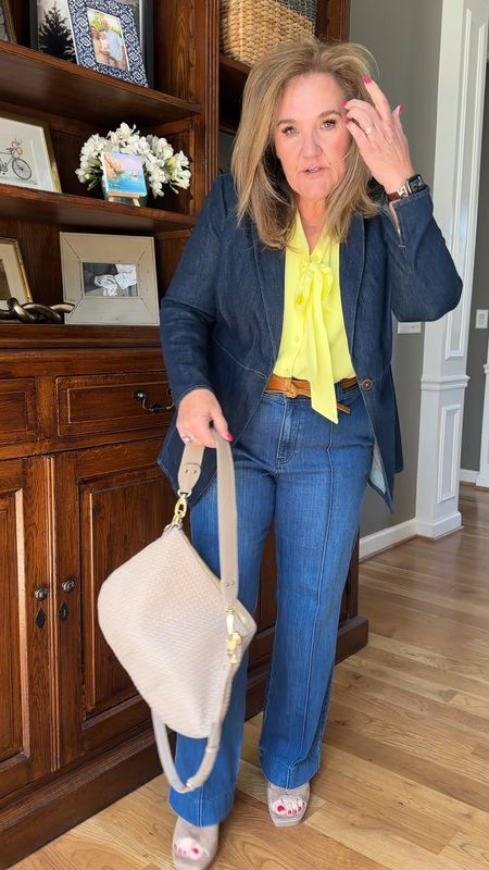 Heading to lunch! Do you take a lunch hour? I don’t enough! 
Blouse size large petite. Sale on sale!
Jeans size 14 petite and I can still wear a heel. These are great jeans for the office too. 
40% off 1 item at Talbots with code RSVP and 25% off the rest! 
Blazer size 2.0. You’ve seen it quite a bit. I love it. 
Shoes are a high quality! 
And belt. My first ADA belt in the smallest width. Going to be playing with this for sure! 

#LTKsalealert #LTKover40 #LTKworkwear