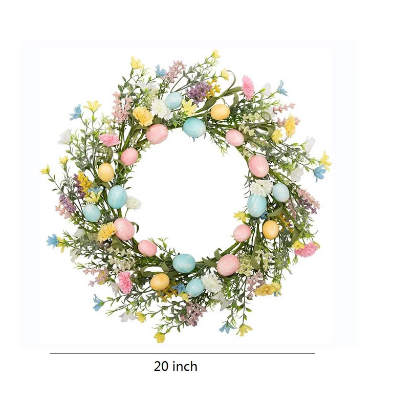 Easter Wreath, 20'' Artificial Berry Wreath with Easter Eggs for Front Door Window Wall Decor Spr... | Walmart (US)