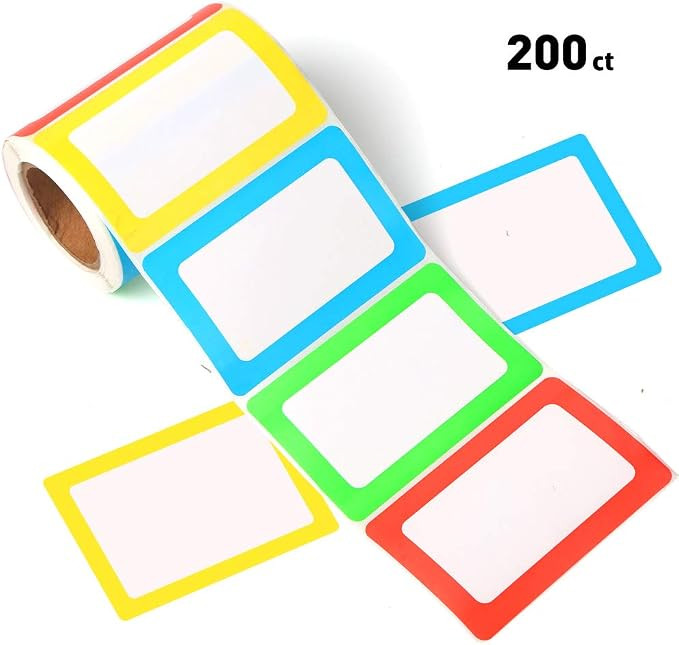 FANGTEK Colorful Plain Name Tag Labels 3 1/2 X 2 1/4, 200 Stickers. | Amazon (US)
