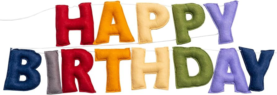Pre-Strung Happy Birthday Banner - Retro Classic Birthday Party Decorations - Reusable HAPPY BIRT... | Amazon (US)