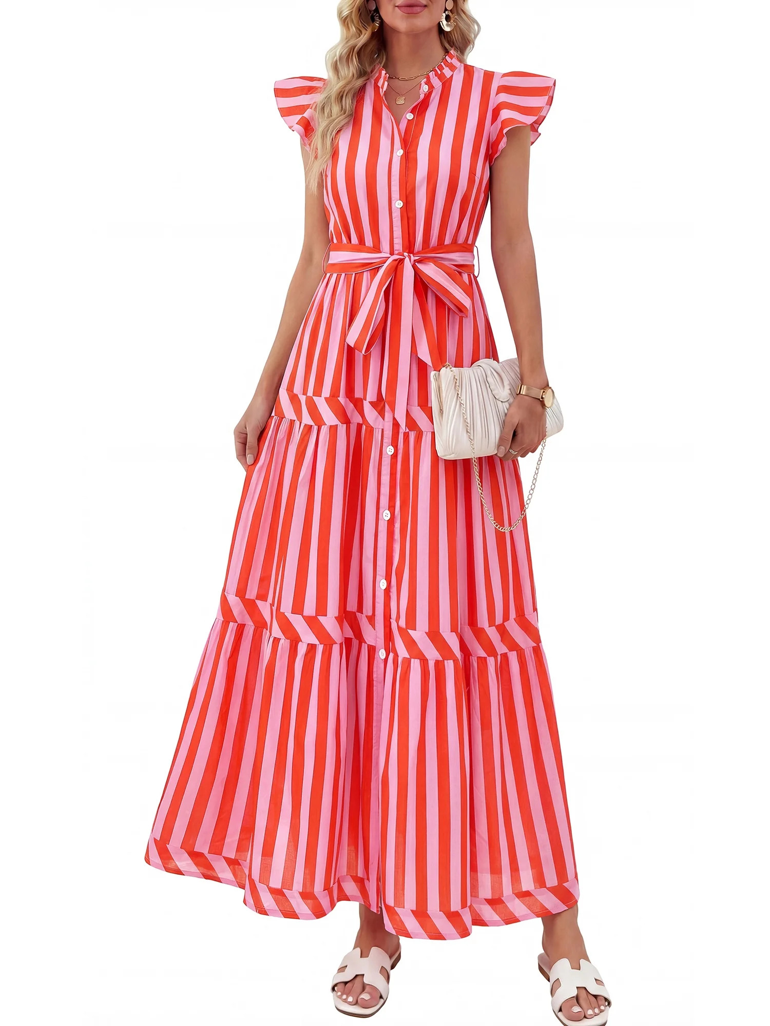 Pretty Garden Women's Belted Dress | Walmart (US)