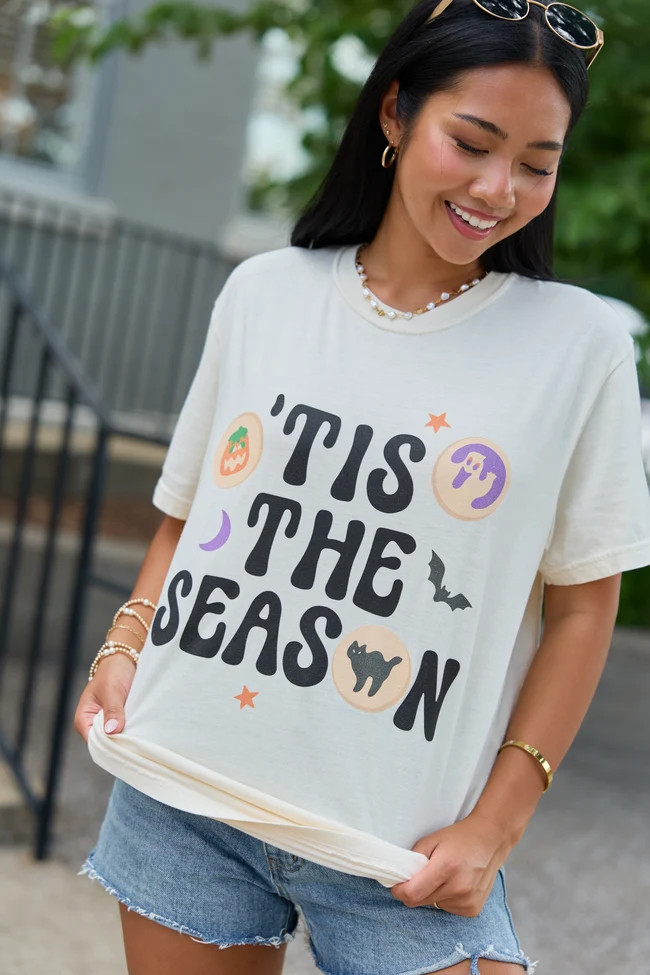 Tricks and Treats Ivory Graphic Tee | Pink Lily