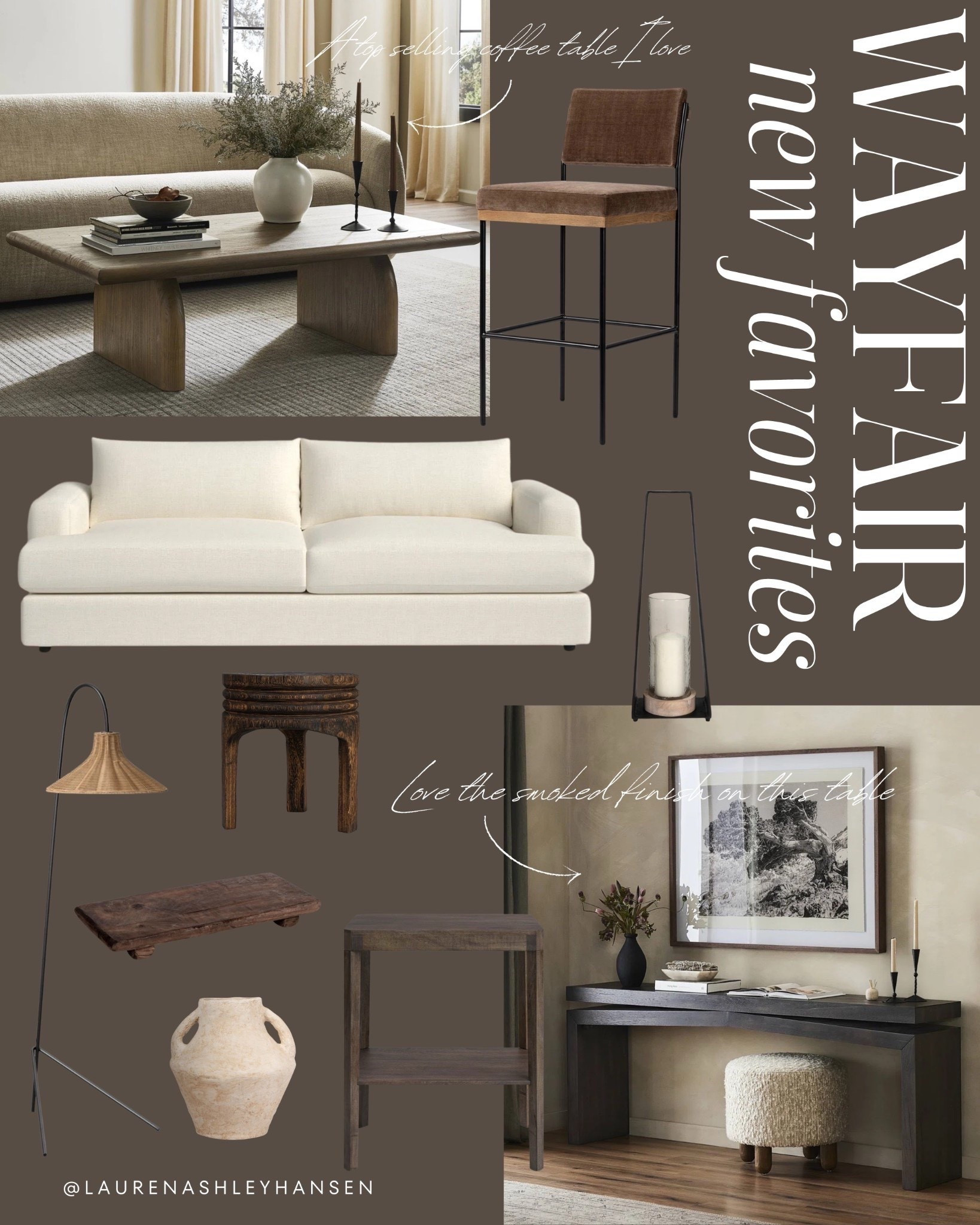Wayfair new home arrivals! A mid of furniture, lighting, and decor for a warm and cozy organic space. 

#LTKHome
