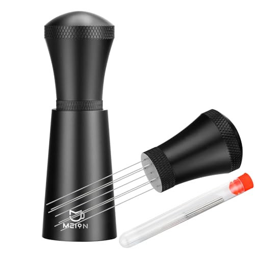 WDT Espresso Distribution Tool Espresso Stirrer Tools for Barista, 0.35mm 7 Needles Espresso Coffee Stirrer with Extra 7 Replaceable Needles, Aluminum Alloy Handle with Stand (Black) | Amazon (US)
