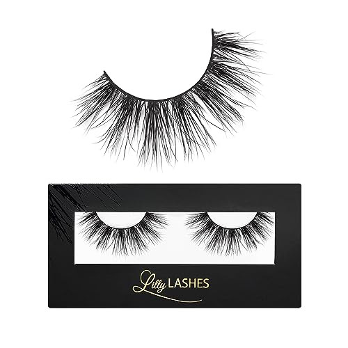 Lilly Lashes Monaco 3D Mink Lashes, Mink Eyelashes, The Original Lilly Lash For Wispy & Natural Look, Reusable Eyelashes up to 25x, Fluffy Eyelashes, Strip Lashes, Lash Glue not Included | Amazon (US)