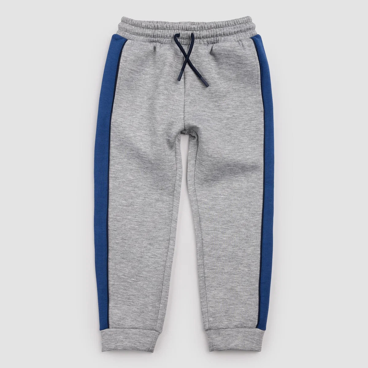 Grey Mix and Blue Stripe Scuba Knit Joggers | Miles The Label