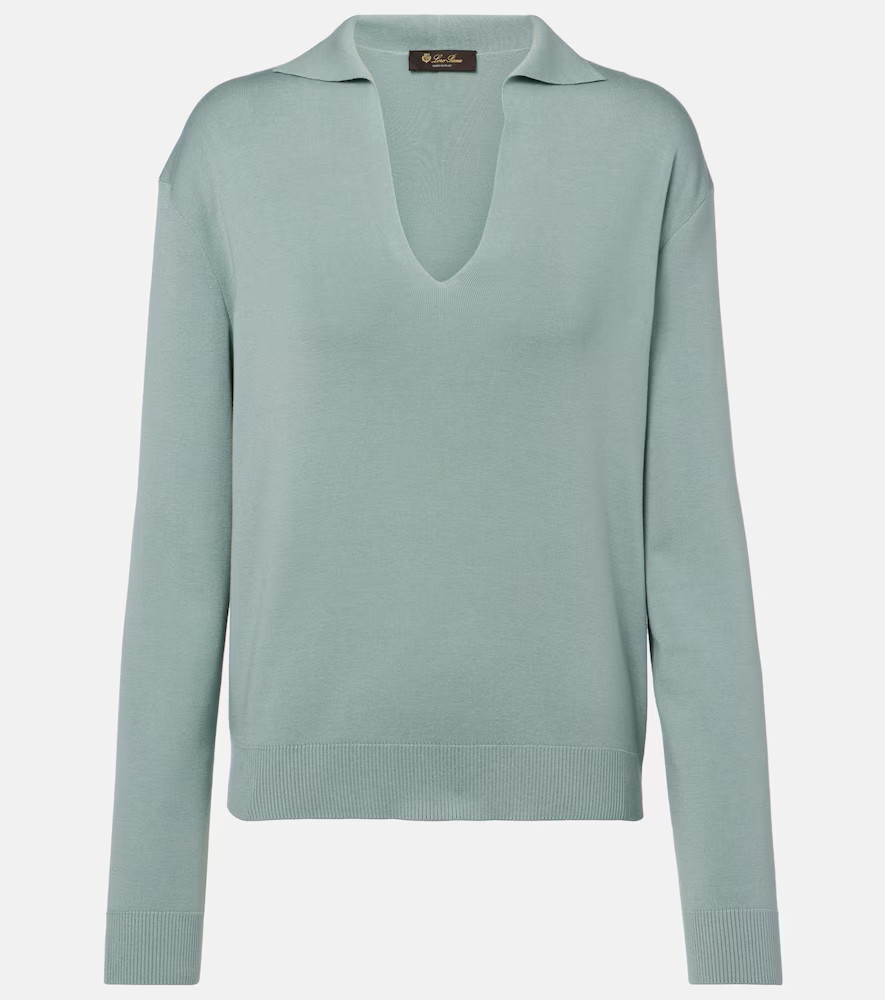 Loro Piana Silk and cotton polo sweater | Mytheresa (US/CA)