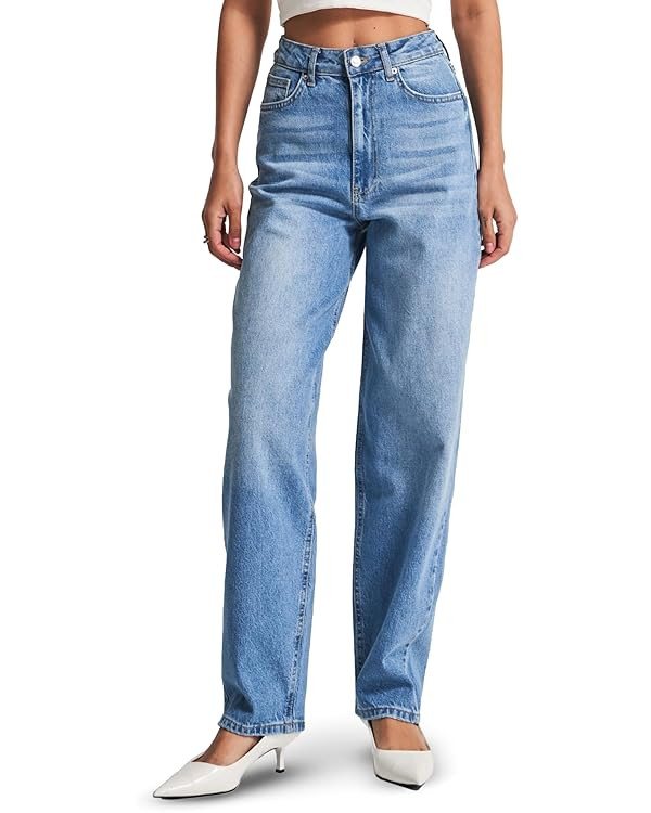 IT'S BASIC High Waisted Wide Leg Jeans for Women, Relaxed Fit Trendy Womens Jeans Stretchy Loose ... | Amazon (US)