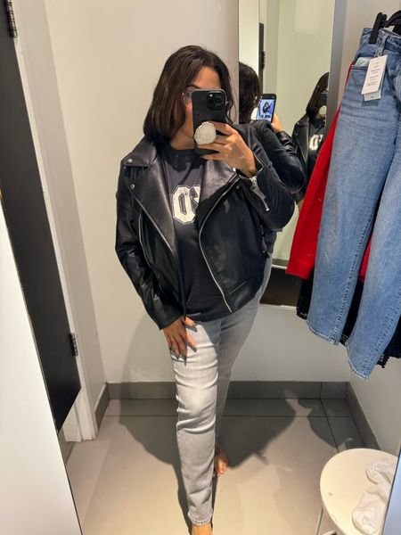 Perfect casual outfit inspo. This moto jacket is that of dreams and will keep you warm. Also makes a great gift idea! 

#LTKSeasonal #LTKGiftGuide #LTKstyletip