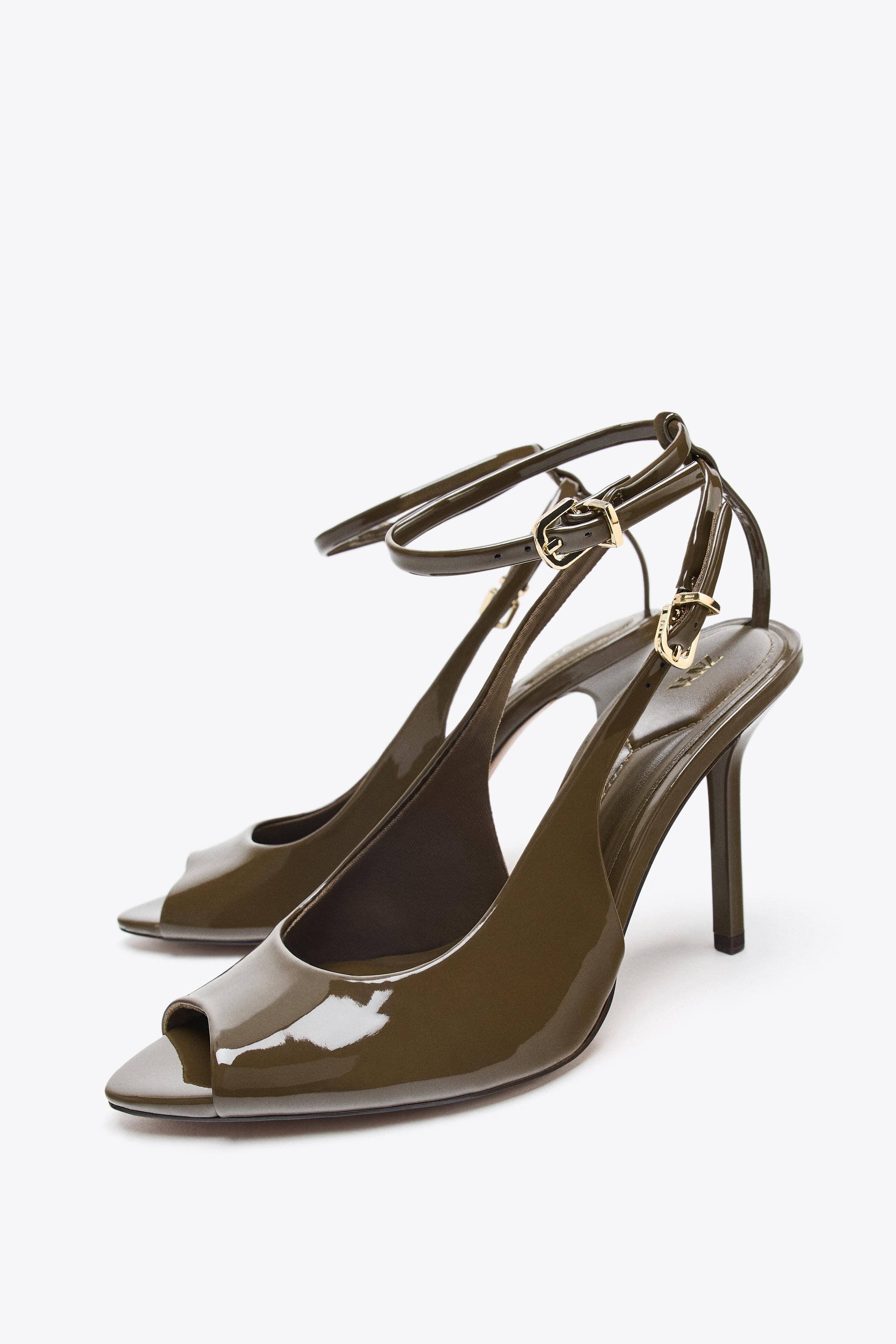 OPEN TOE SLINGBACK HEELS | Zara AU