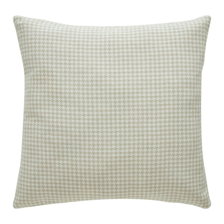 Mainstays 18 in x 18 in Beige Houndstooth Woven Decorative Pillow | Walmart (US)