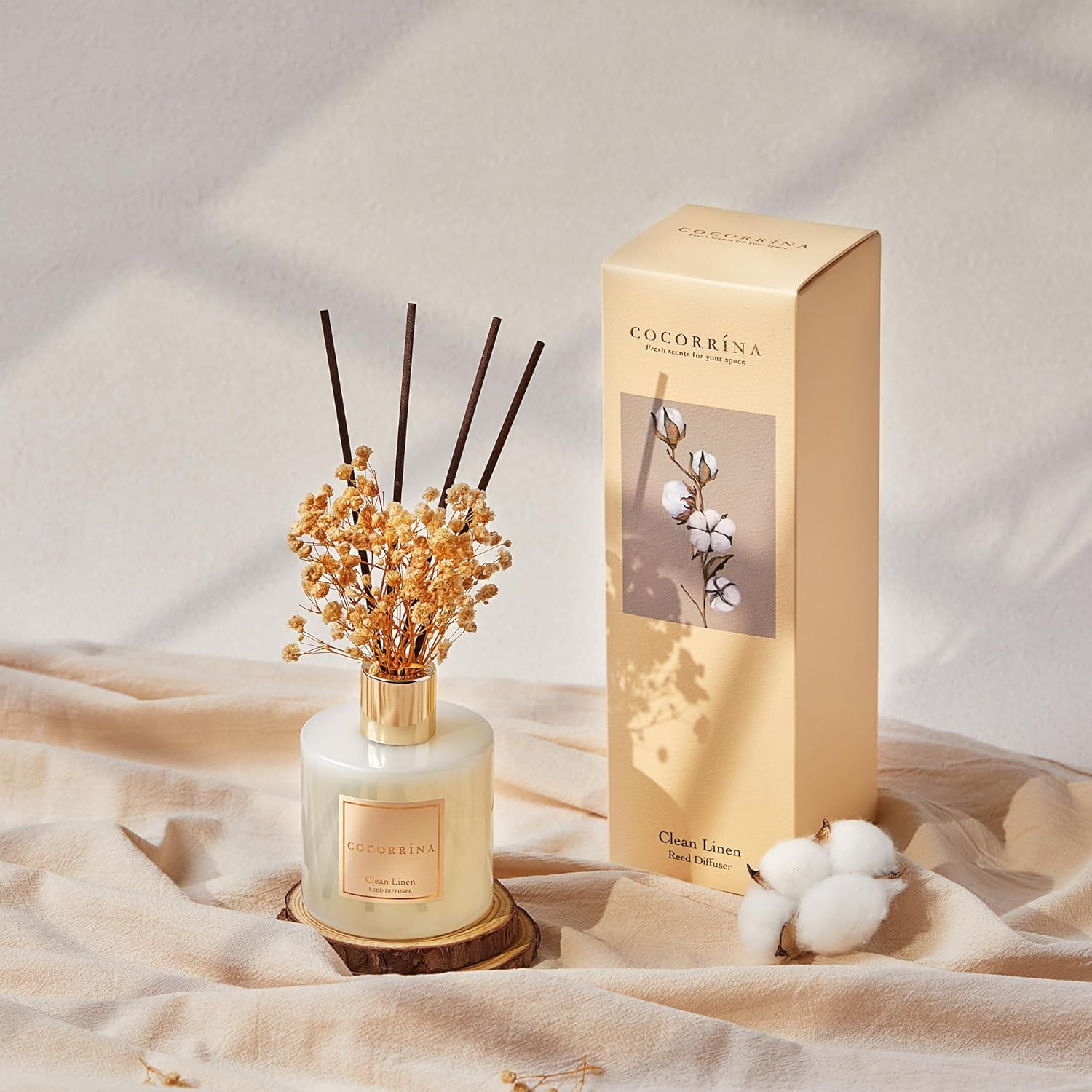 Cocorrína Reed Diffuser Set, 6.7 oz Clean Linen Scented Diffuser with Sticks Home Fragrance Reed... | Amazon (US)