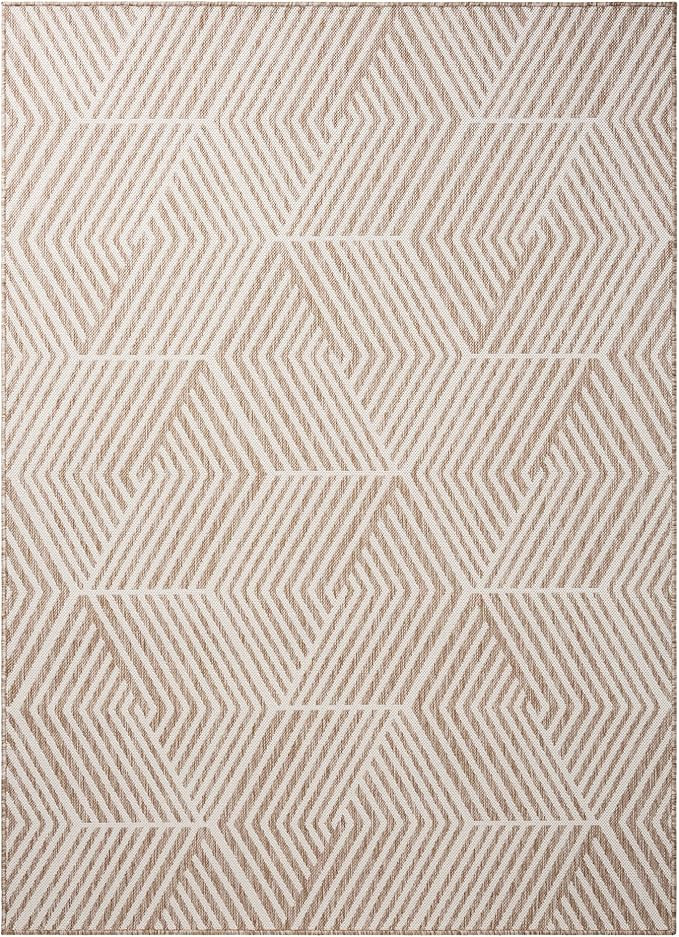 Nicole Miller New York Patio Country Ombre Geo Indoor Outdoor Area Rug, UV Fade Resistant, Low Pi... | Amazon (US)