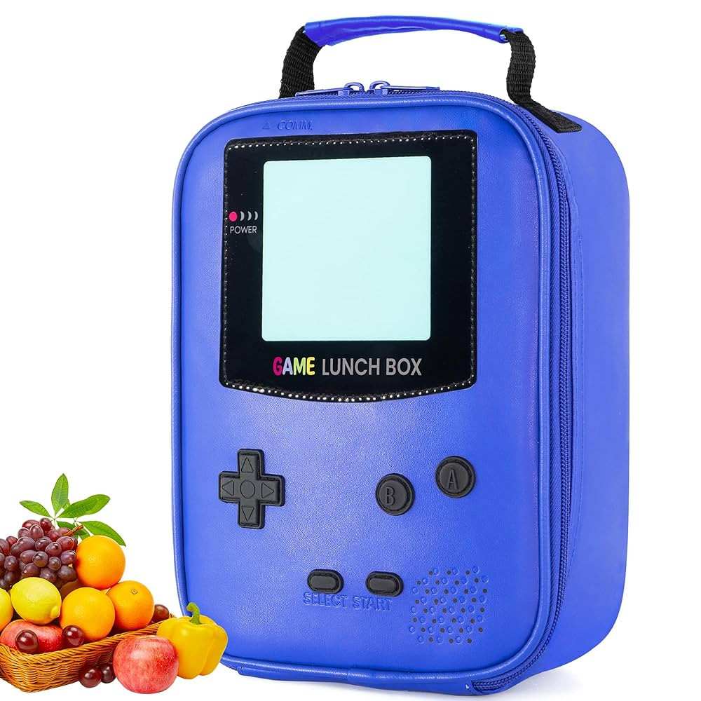 Boy Lunch Box,Kids Lunch Bag Insulated Leather Game Lunch Box for School Thermal Meal Cooler Lunc... | Amazon (US)