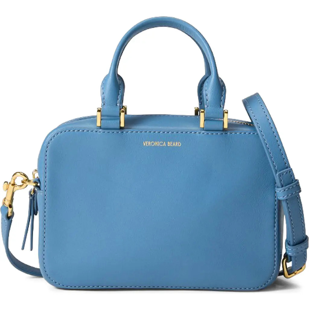 Veronica Beard Boxy Top Handle Leather Bag in Blue Lake at Nordstrom | Nordstrom