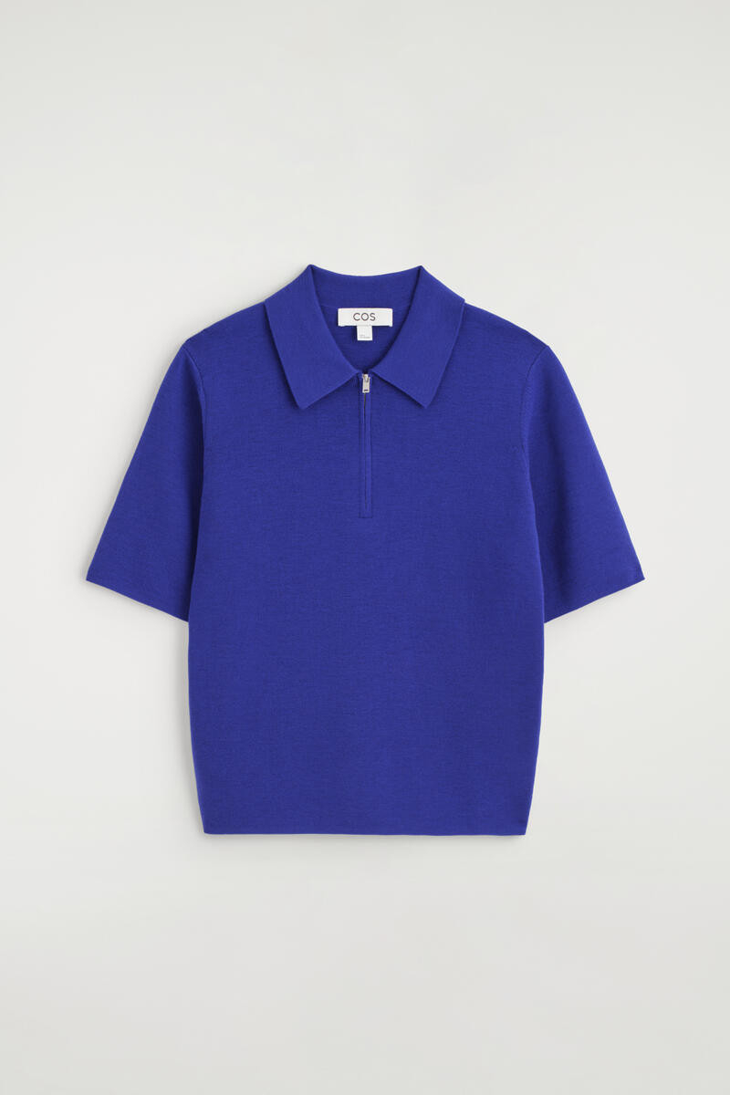 Merino Wool Zip-Up Polo Shirt | COS (US)