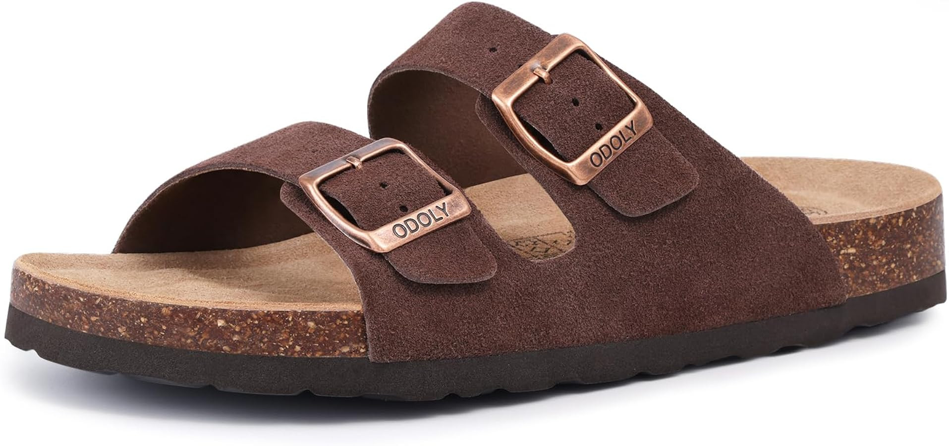 Women's Cork Footbed Slide Sandal, Arch Support Summer Outdoor Sandals with Adjustable Buckle | Amazon (US)