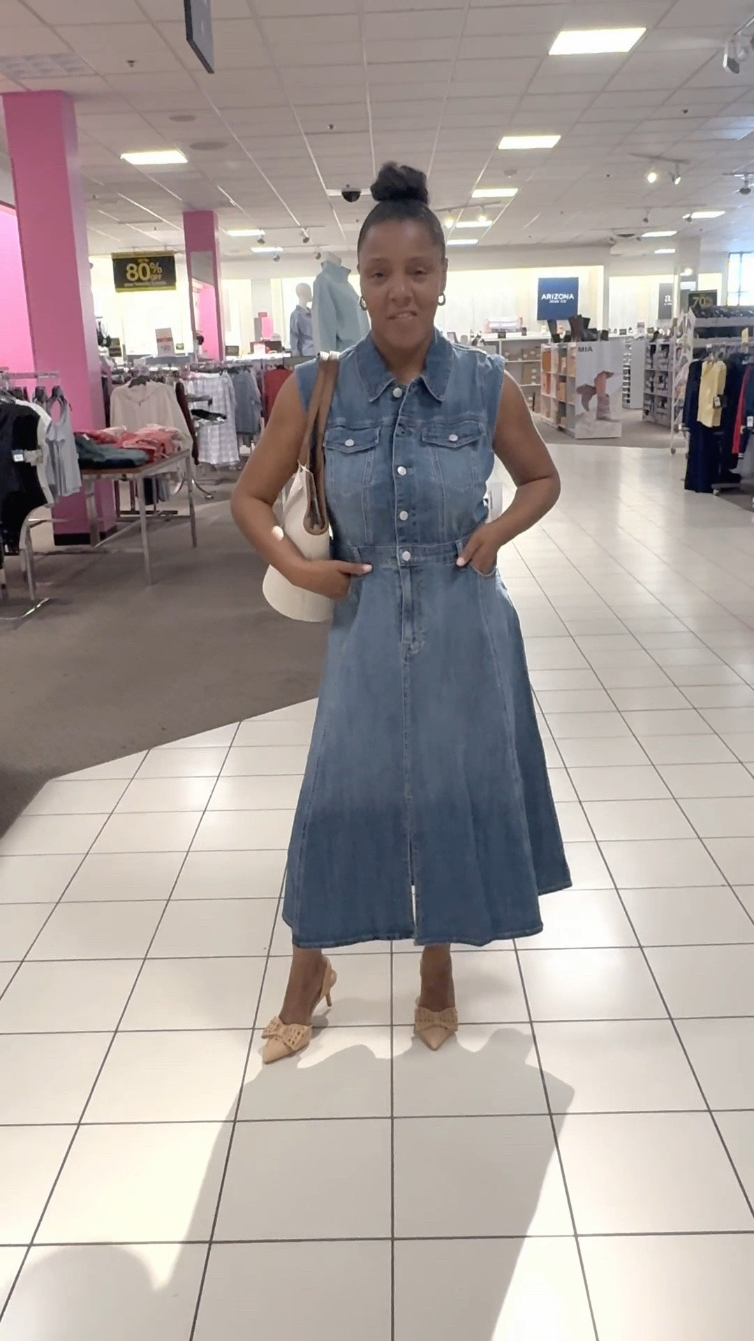 Denim on denim dress 

#LTKootd #LTKmomlife #LTKSpringSale