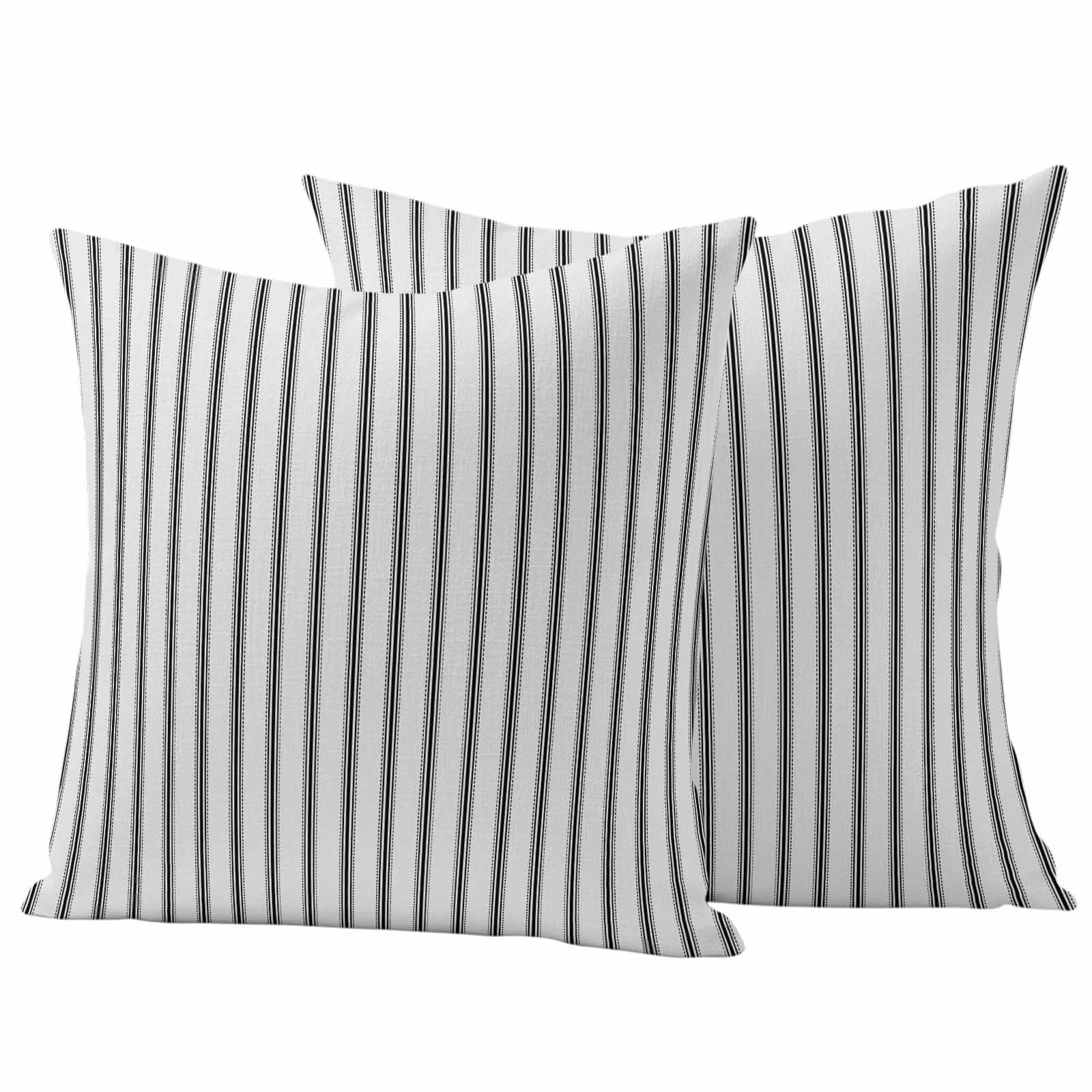 2 Pack Outdoor Waterproof Throw Pillows, Grey White Stripes Modern Minimalism Decorative Square P... | Walmart (US)