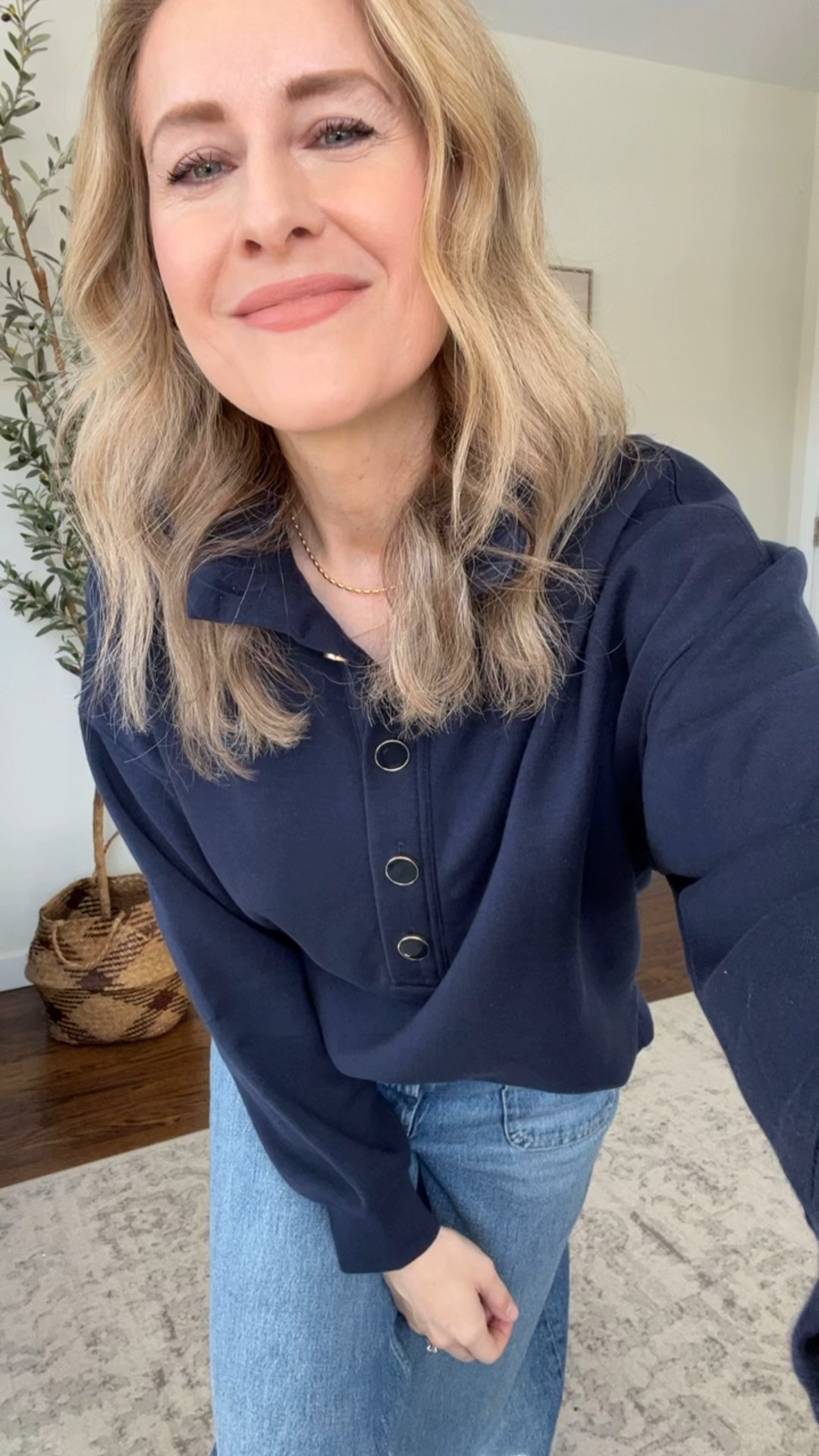 If you buy one thing this week make it this pullover! Cozy yet polished with the nicest button detail. I’m in a small. Several colors. #walmartfashion 

#LTKOver40