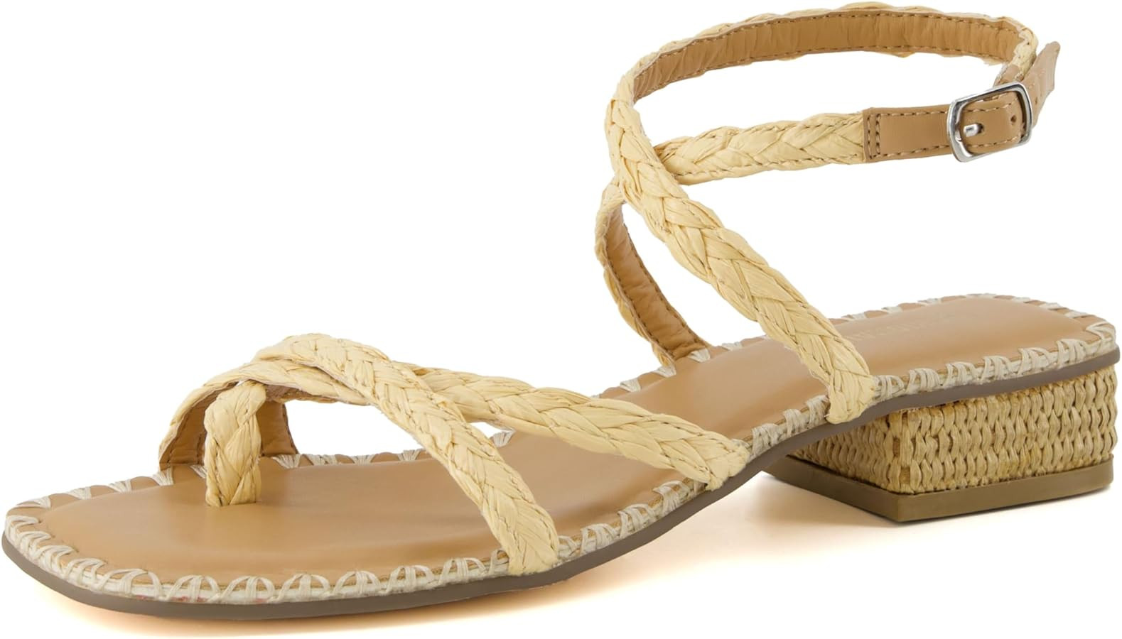 CUSHIONAIRE Women's Wave Block Heel Wrap Sandals +Memory Foam, Wide Widths Available | Amazon (US)