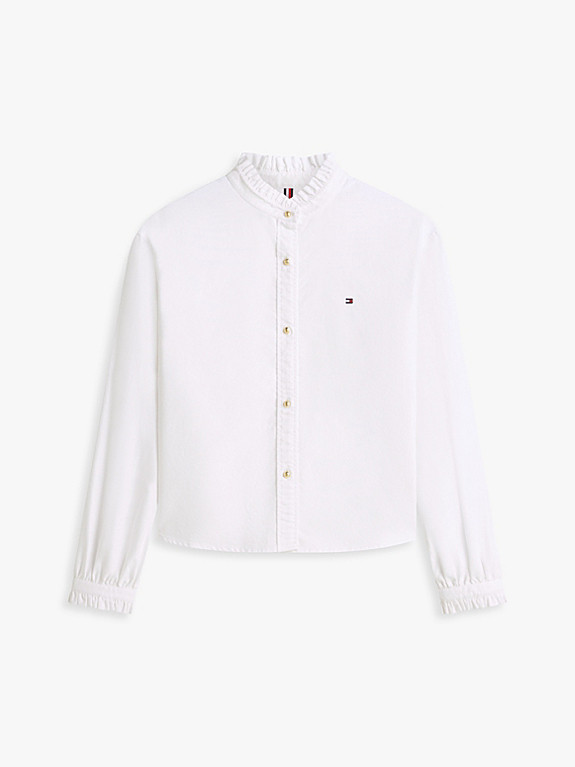Boxy Fit Ruffle Short Oxford Shirt | Tommy Hilfiger UK