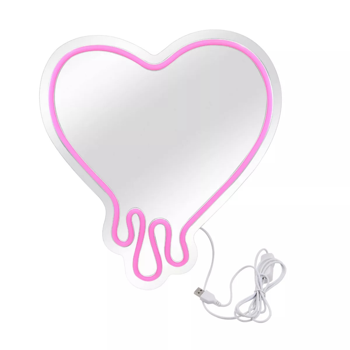 New View Dripping Heart Light Up Neon Wall Mirror | Target