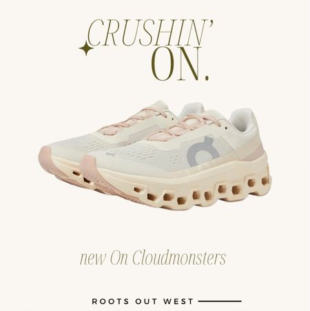 New pale pink on cloudmonster women’s sneakers 