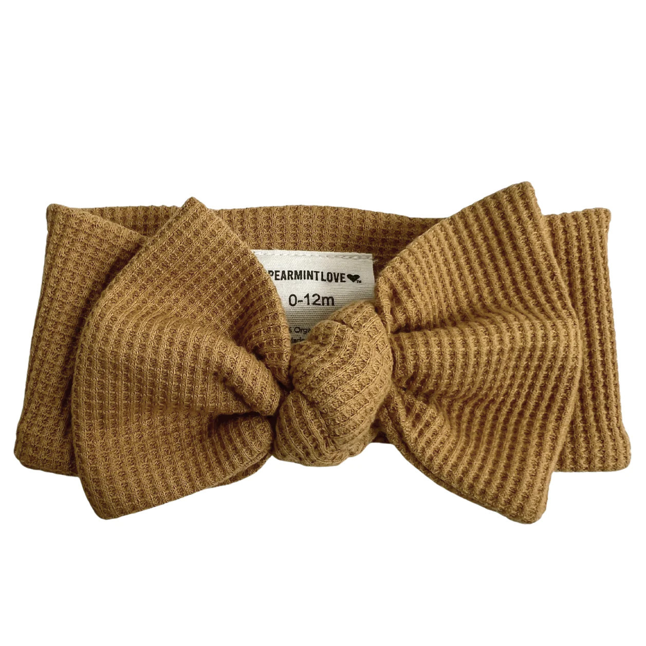 Organic Waffle Knot Bow, Honey | SpearmintLOVE