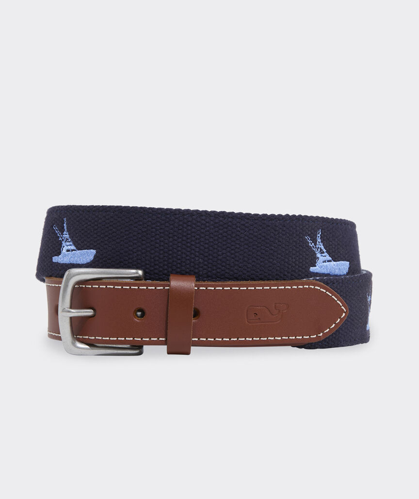 Sportfisher Embroidered Canvas Club Belt | vineyard vines