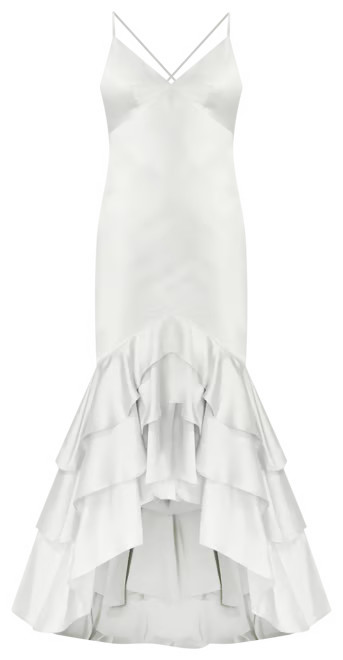 Bebe Women's Tiered Satin High Low Gown - Macy's | Macy's