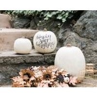 Custom Calligraphy White Craft Pumpkin, Holiday Pumpkin, White Pumpkin Decor | Etsy (US)