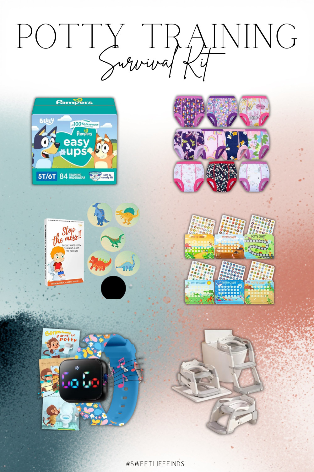 Potty training survival kit for parents starting the toddler phase. These little essentials help make the transition easier with training underwear, reward charts, and toddler-friendly potty tools. I linked everything in my LTK to make potty training a little less stressful. #LTKKids #PottyTraining #MomLife #SweetLifeByKourtney
 

 #LTKBaby #LTKKids