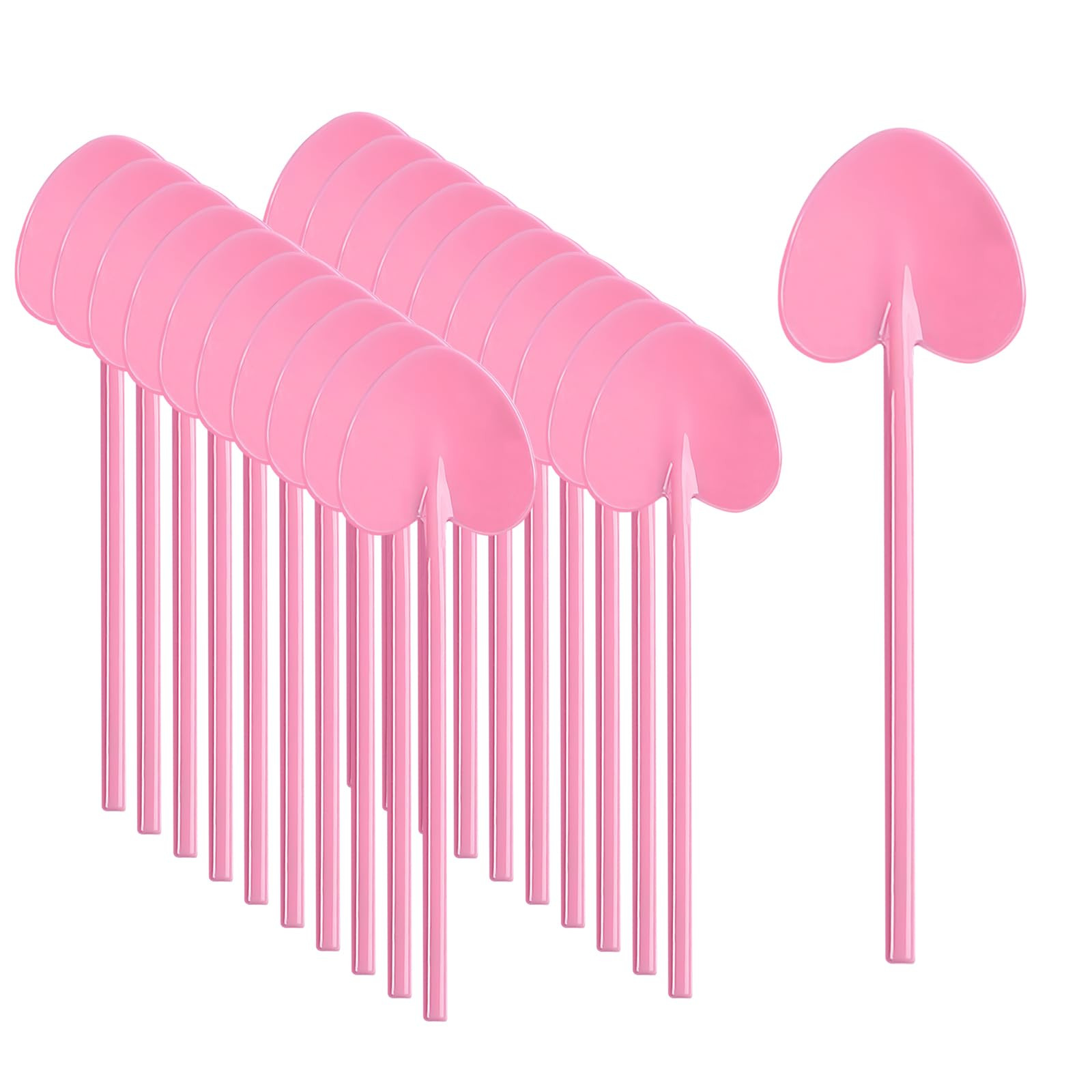 VEIREN 100 Pieces Disposable Plastic Spoons Mini Love Heart Shape Individually Wrapped Sampling T... | Amazon (US)
