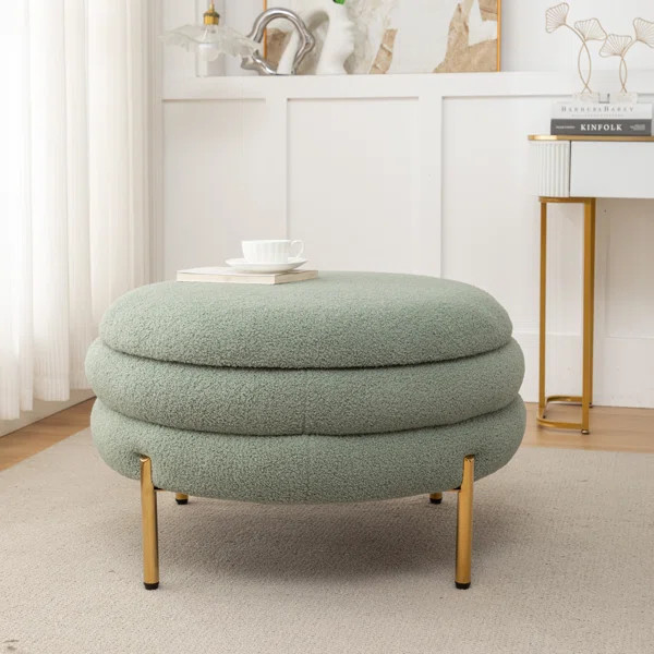 Lytham Upholstered Round Storage Ottoman | Wayfair North America