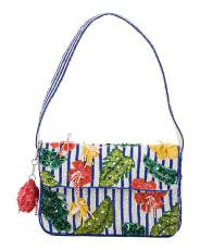 Beaded Hibiscus Day Print Shoulder Bag | TJ Maxx