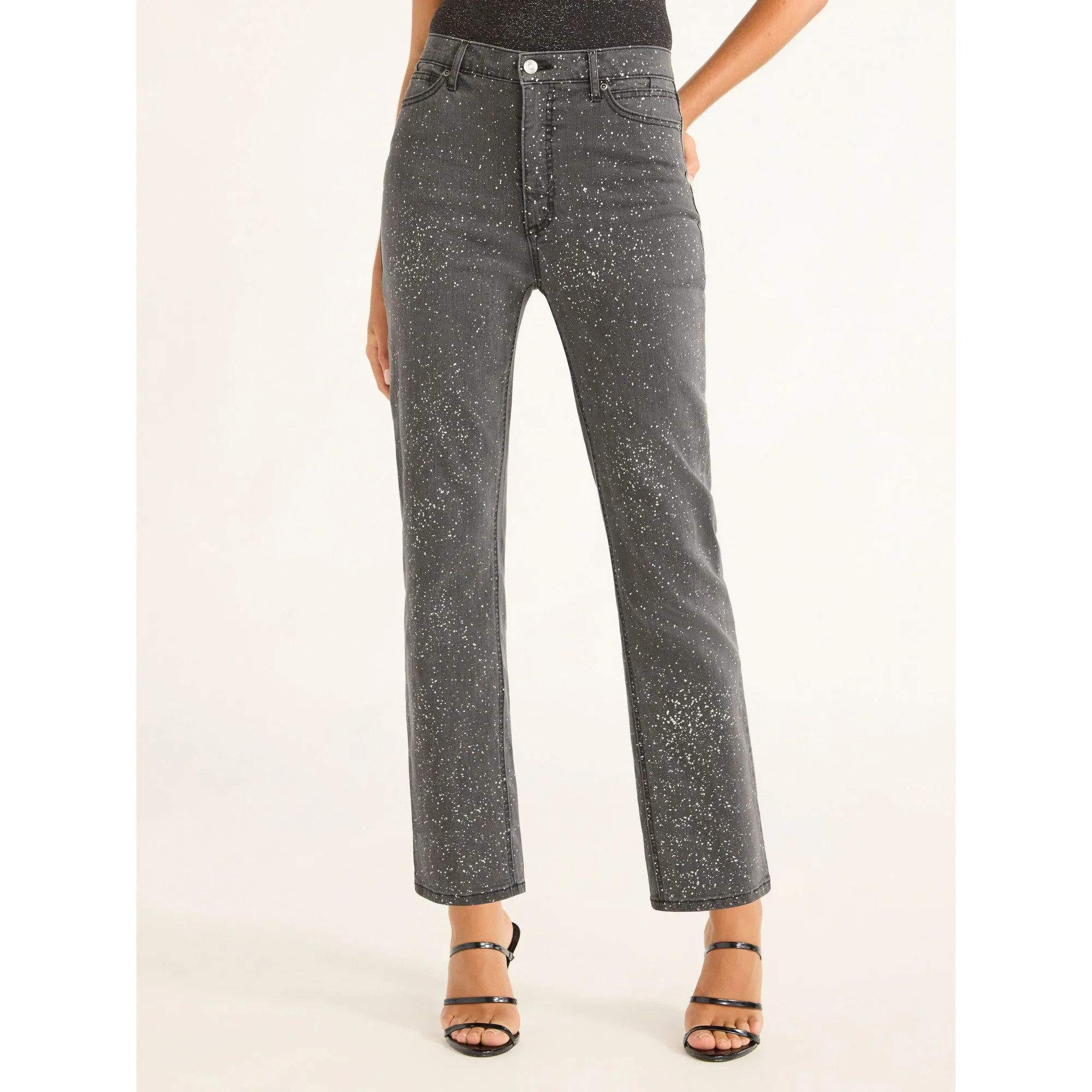 Sofia Jeans Women's Paloma Slim Straight High Rise Crop Pants, 26" Inseam, Sizes 0-20 | Walmart (US)