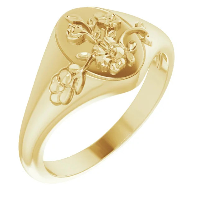 Floral Signet Ring | Diamond Aupair