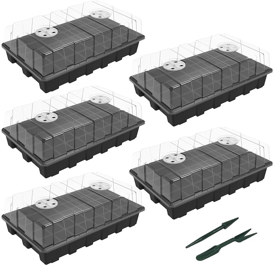 Gardzen 5-Set Seed Starter Tray Kits, Plant Germination Trays, Seed Starting Trays with Dome and ... | Amazon (US)